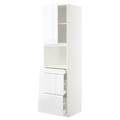 METOD / MAXIMERA Hi cab f micro combi w door/3 drwrs, white/Voxtorp high-gloss/white, 60x60x220 cm