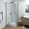 GoodHome Shower Enclosure Beloya 90x90x195cm, chrome/transparent