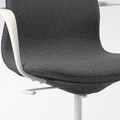 LÅNGFJÄLL Office chair with armrests, Gunnared dark grey/white, 68x68 cm