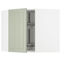 METOD Corner wall cabinet with carousel, white/Stensund light green, 68x60 cm