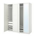 PAX / TYSSEDAL Wardrobe combination, white, mirror glass, 200x60x236 cm