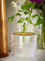 GRADVIS Vase with metal insert, clear glass/gold-colour, 21 cm