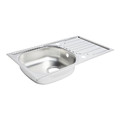 Steel Kitchen Sink Turing 1 Bowl with Drainer, satin