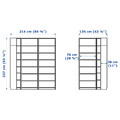 BILLY Bookcase, white, 215/135x28x237 cm