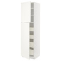 METOD / MAXIMERA Hi cab w 2 doors/4 drawers, white/Veddinge white, 60x60x220 cm