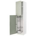 METOD High cabinet with cleaning interior, white/Stensund light green, 60x60x240 cm