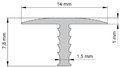 Diall Aluminum Profile Type T 14 mm 2.5 m, chrome