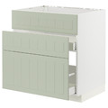 METOD / MAXIMERA Base cab f sink+3 fronts/2 drawers, white/Stensund light green, 80x60 cm