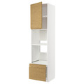 METOD / MAXIMERA Hi cab f ov/combi ov w dr/2 drwrs, white/Voxtorp oak effect, 60x60x240 cm