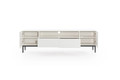 TV Cabinet Nicole 200 cm, matt white, black legs