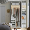 PAX / MISTUDDEN Wardrobe combination, white/grey patterned, 150x60x236 cm