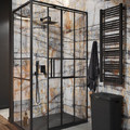 GoodHome Sliding Shower Door Ahti 120 cm, chrome/black
