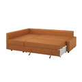 FRIHETEN Corner sofa-bed with storage, Faringe brown-orange