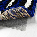 BULLERREMSA Rug, high pile, blue white/black, 133x195 cm