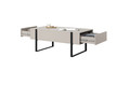 Coffee Table with 2 Drawers Verica, cashmere/black legs