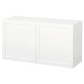 BESTÅ Wall-mounted cabinet combination, white/Hanviken white, 120x42x64 cm