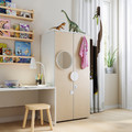 SMÅSTAD / PLATSA Wardrobe, white/birch, 60x42x123 cm