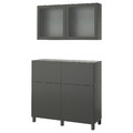 BESTÅ Storage combination w doors/drawers, dark grey Lappviken/Stubbarp/Sindvik dark grey, 120x42x213 cm