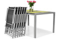 Outdoor Dining Set Table & 6 Chairs MODENA, aluminium, black