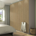 PAX / STORKLINTA Wardrobe combination, grey-beige/oak effect, 250x60x236 cm