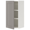 ENHET Wall cb w 2 shlvs/door, white, grey frame, 40x30x75 cm