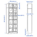 BILLY / OXBERG Bookcase w glass doors/ext unit, oak effect/clear glass, 80x30x237 cm