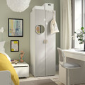 SMÅSTAD / PLATSA Wardrobe, white/grey, 60x57x181 cm