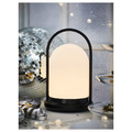 FRÖJDA LED lantern, battery-operated outdoor/dimmable black, 28 cm