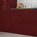 KALLARP Drawer front, high-gloss dark red-brown, 80x10 cm