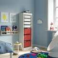 TROFAST Storage combination with boxes, white white/red, 46x30x145 cm