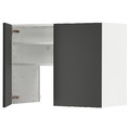 METOD Wall cb f extr hood w shlf/door, white/Nickebo matt anthracite, 80x60 cm