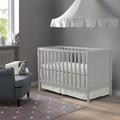 SUNDVIK Cot, grey, 60x120 cm