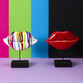 Decoration Lips, white/colour