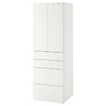 SMÅSTAD / PLATSA Wardrobe, white white/with 4 drawers, 60x42x181 cm