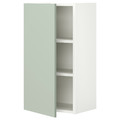 ENHET Wall cb w 2 shlvs/door, white/pale grey-green, 40x32x75 cm