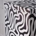 TJENA Storage box with lid, patterned/black white, 32x35x32 cm