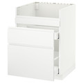 METOD Base cb f HAVSEN snk/3 frnts/2 drws, white Maximera, Voxtorp matt white, 60x60 cm