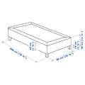 LYNGÖR Sprung mattress base with legs, white, 90x200 cm