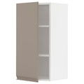 METOD Wall cabinet with shelves, white/Upplöv matt dark beige, 40x80 cm