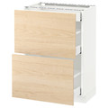 METOD / MAXIMERA Base cab with 2 fronts/3 drawers, white/Askersund light ash effect, 60x37 cm