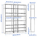 BILLY Bookcase comb w extension units, brown walnut effect, 200x28x237 cm