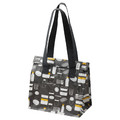 FLADDRIG Lunch bag, patterned gray, 25x16x27 cm