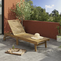 GoodHome Outdoor Sun Lounger Denia, wood
