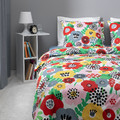 BRUKSVARA Duvet cover and 2 pillowcases, multicolour/floral pattern, 200x200/50x60 cm