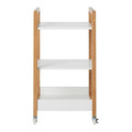 GoodHome Bathroom Trolley Nantua, white/wood