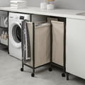 ENHET Laundry bag with castors, anthracite, 80 l