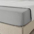 DVALA Fitted sheet, light grey, 120x200 cm