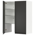 METOD Wall cb f extr hood w shlf/door, white/Upplöv matt anthracite, 80x100 cm