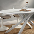 MARIEDAMM Table, white/stone effect white, 180x100 cm