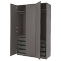 PAX / FORSAND Wardrobe, dark grey/dark grey, 150x60x236 cm